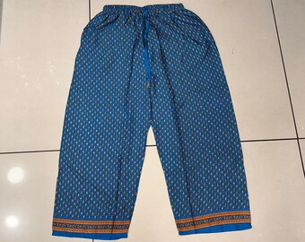 Pantalón palazzo de seda con estampado floral para mujer, cómodo y de verano, estilo bohemio hippie.