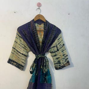 Hippie Women&#39;s Boho Tie Dye Kimono Beach Cover Up, Bohemian Partywear Tie Dye Luxury Kimono For Women&#39;s, Callie Hand-Dyed Tie-Dye Kimono.