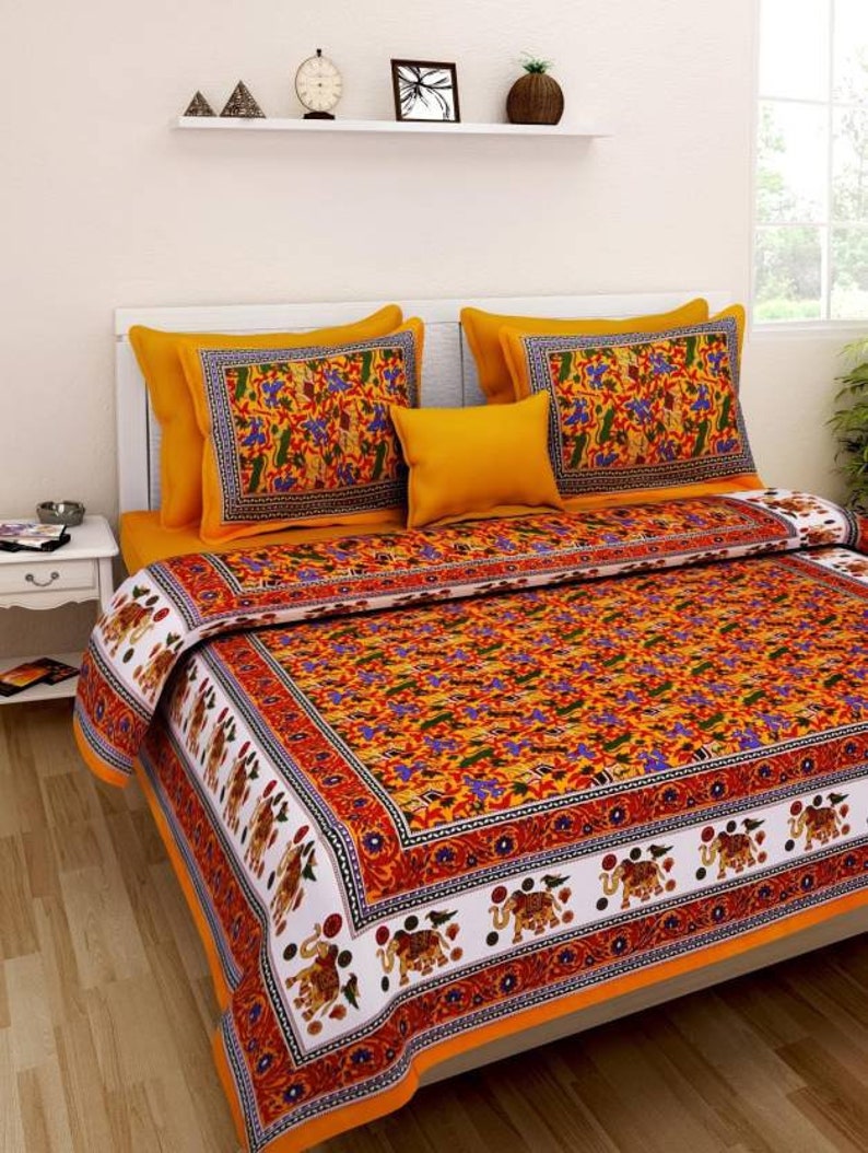 Indian Rajasthani Handmade Bed Sheets Cotton Bed Sheet Etsy