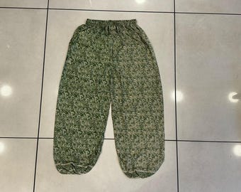 Traditional Silk Unisex Harem Pant, Stretchable Harem Trouser. Festival Outfit. Drop Crotch Yoga Trouser. Hippie Pants, Wide Leg Silk Pant