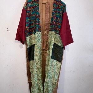 Bohemian Summer Wear Boho Cardigan - Comfort Relaxed Feel Women's Sleep wear - Hippie Style Patchwork Kimono Long Dress Bathrobe -