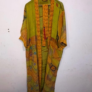 Bohemian Comfort Feel Women's Kimono - Light Weight Summer Night Wear House Robe - Long Leinght Front Open Relaxed Feel Kimono Robe -