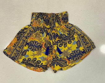 Handmade Art Silk Lounge Shorts: Floral Comfy Wear