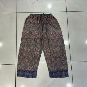 Indian Recycle silk Sari Pant/ Boho fashion palazzo Big Flared Pant /Women pants / Comfy Silk Trouser Pant/ Women Silk Trouser Bohemian Pant