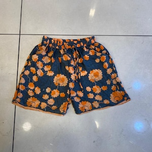 Handmade floral Silk Shorts as Loungewear, Bridesmaids Silk Shorts for bachelorette party, Sleep Shorts, Hot Pant Night Wear Silk Shorts.