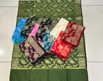 Floral Printed Banarasi Silk Dupatta: Bohemian Wedding Favor