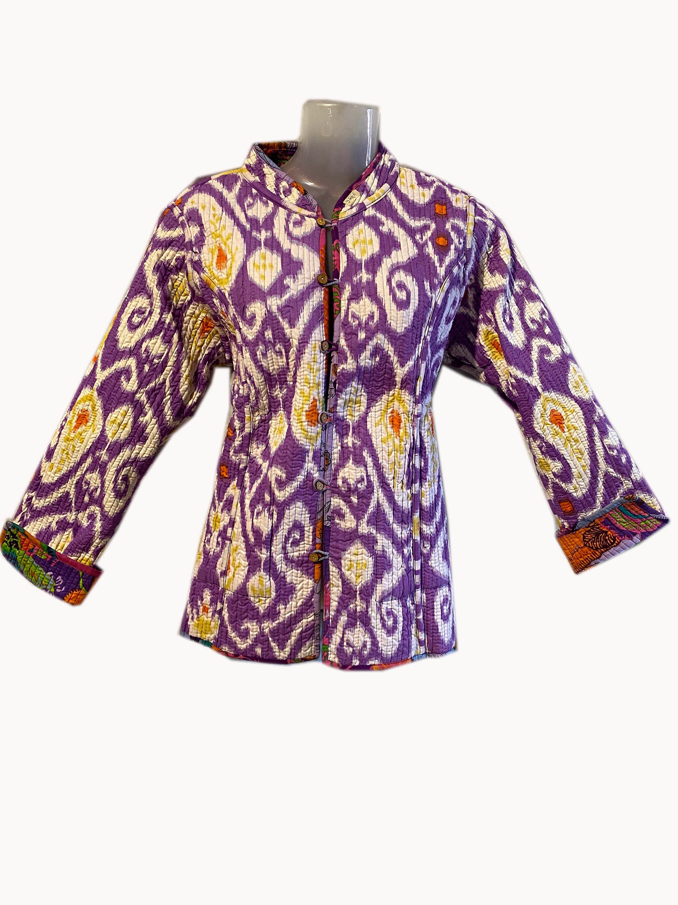 Paisley printe women quilted woolen jacket coat/ indian women | Etsy