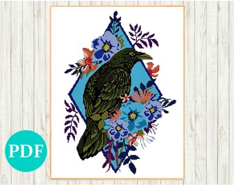 Crow Cross Stitch Etsy