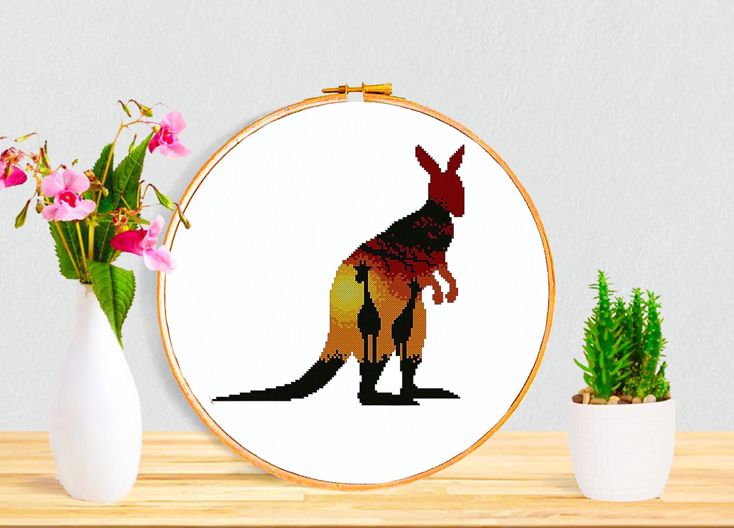 Cross stitch pattern Kangaroo Cross Stitch Pattern Digital Etsy