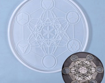 LARGE Metatron Cube Plate MOLD mOULD! insert crystals. Charging Mystic Sacred durable SHINY