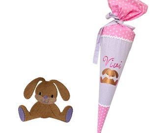 School cone "Bunny" - embroidered with name and/or date - many different fabrics to choose from