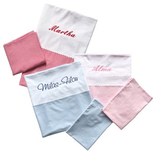 Children&#39;s bed linen/baby bed linen embroidered with name - many fabrics to choose from