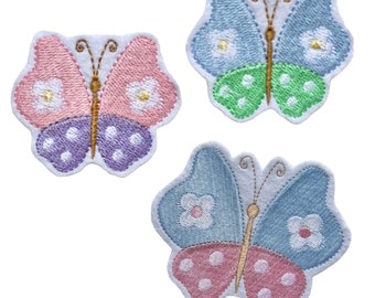 Patch/application "Butterfly" - embroidered on felt - 8 sizes to choose from