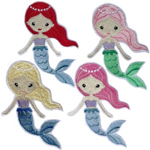 Patch/application "Mermaid" - embroidery on felt - 3 sizes to choose from