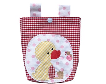 Handlebar bag for children "Duck love" with motif and name - many fabrics to choose from