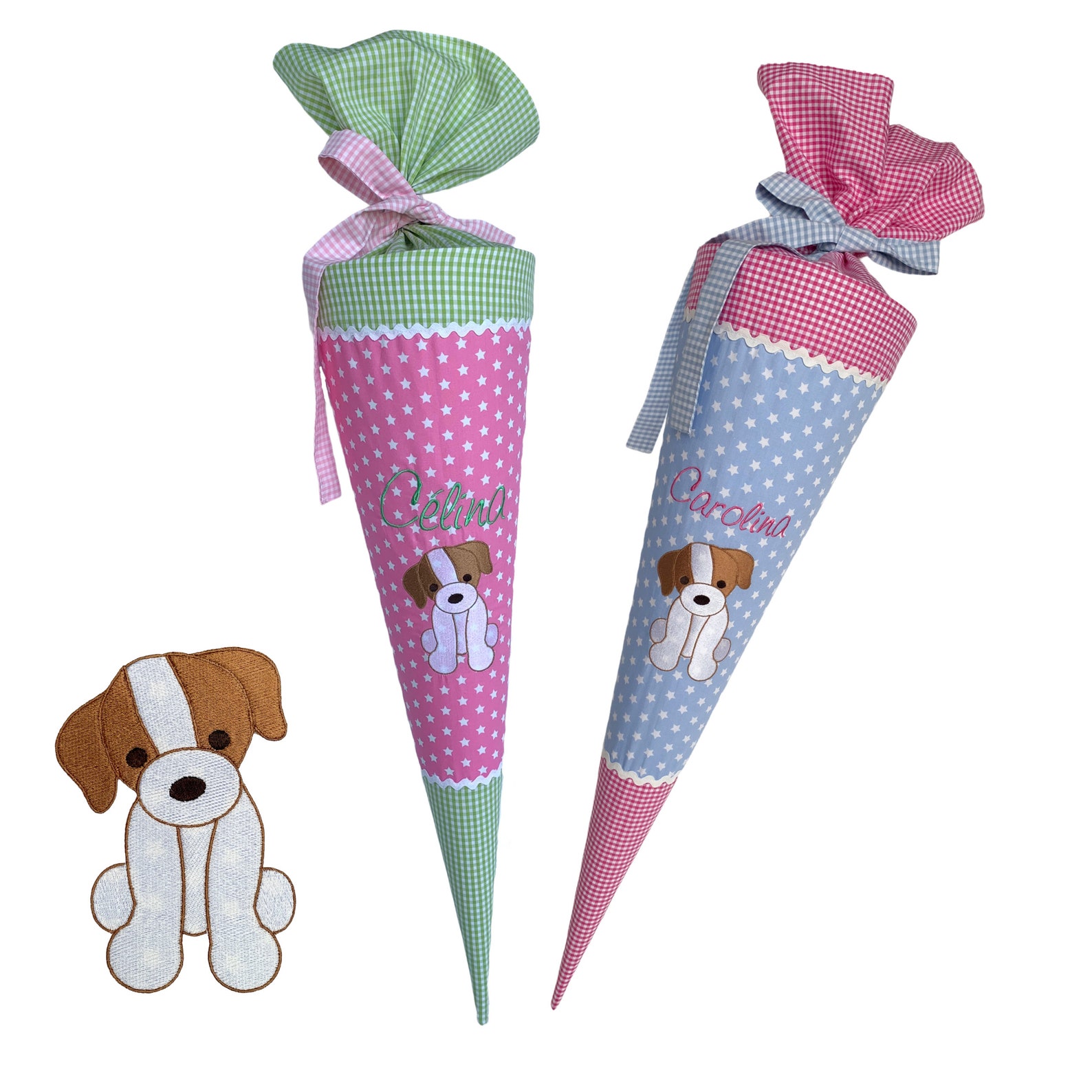 Schultüte Hund bestickt mit Namen/ Einschulungsdatum oder Text Etsy