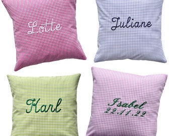 Name pillow/ children&#39;s pillow/ baby pillow/ pillow with name & date of birth - many fabrics to choose from