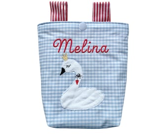 Handlebar bag for children "Swan" with motif and name - many fabrics to choose from