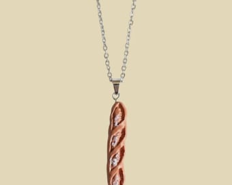 Baguette French Stick Rad Resin Pendant with Chain