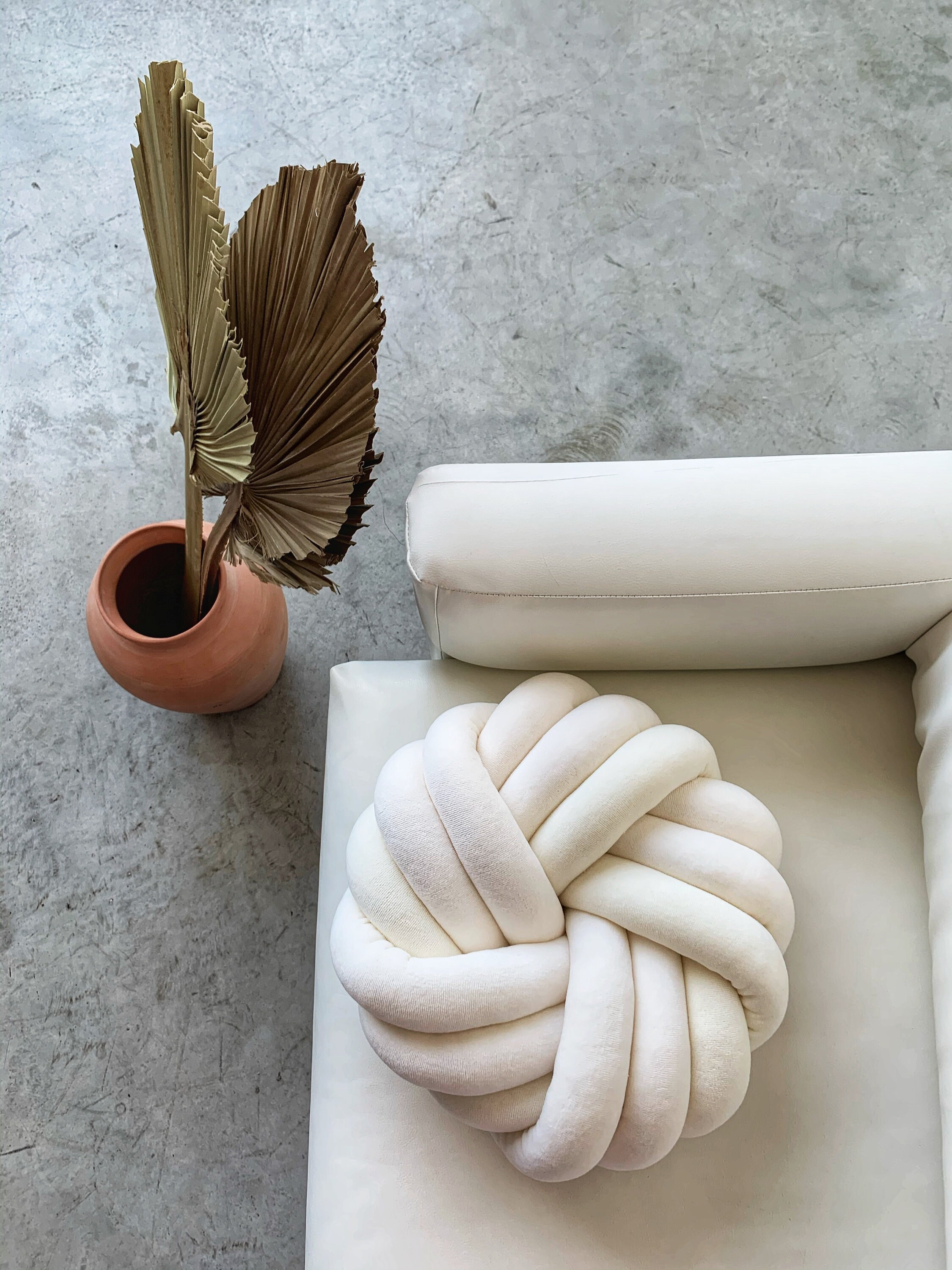 Large knot pillow white decorative cushion for home gift for Etsy