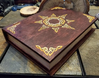 Wooden Celtic knot sun book box (felt lined)