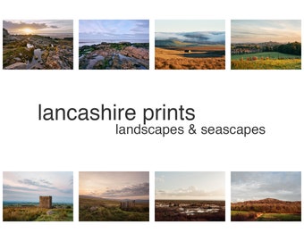 Lancashire print: Heysham, Bowland, Lancaster Castle, Jubilee Tower, Leighton Moss (Wall Art Fine Art Print. Landscape Photography Gift)