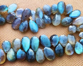 Natural Milky aquamarine Cushion Shape 11-12mm Briolette beads strand 8 inches