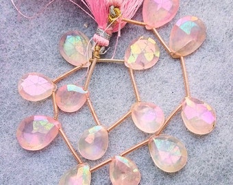 14x15-15x21 mm 1 Strand Rose Quartz Faceted Nuggets Briolette Rose Quartz Faceted Tumble 7 BL3319A Nugget Beads