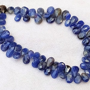 beautiful clean translucen Natural Blue Sapphire Briolette Drop Gemstone Beads beautiful clean translucen Natural Blue Sapphire Briolette Drop Gemstone Beads