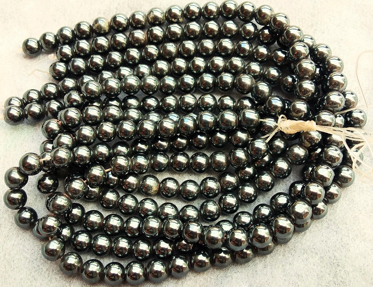 8mm Natural Hematite Smooth Round Full 14 Inch Bead Strand Etsy