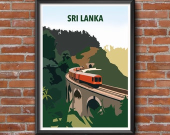 Sri Lanka Digital Illustration | Travel Poster | Travel poster| Digital minimalist illustration | Sri Lanka