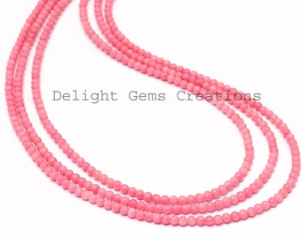 SALE Pink Coral Necklace 3mm Pink Coral Round Beaded Necklace Bridesmaids Angel Skin Pink Coral Multi Strand Necklace May Birthstone Jewelry