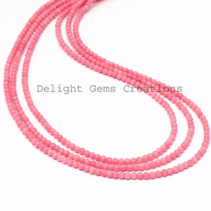 SALE Pink Coral Necklace 3mm Pink Coral Round Beaded Necklace Bridesmaids Angel Skin Pink Coral Multi Strand Necklace May Birthstone Jewelry