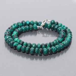 Chrysocolla Beads Necklace, 7.5mm-9mm Chrysocolla Smooth Roundel Beaded Necklace, AAA++ Chrysocolla Bead Jewelry, Pretty-Women-Gift Necklace