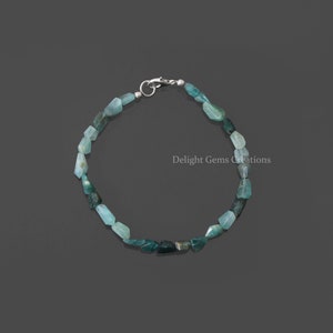 Bracciale Tumble Sfaccettato Grandidierite / Bracciale con perline di pietre preziose Grandidierite Blu 6x7mm-5x9mm / Chiusura in argento sterling 925 / Regalo per lei