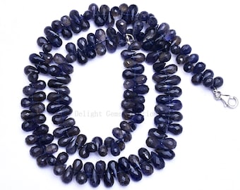Iolite Gemstone Faceted Roundel Beads Necklace Handmade Iolite Semi Precious Beads Necklace Jewelry 3mm Iolite Rondelle Beaded Necklace
