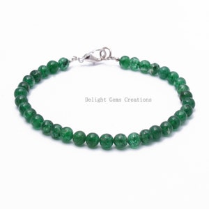 Natural Aventurine Beaded Bracelet, 6mm Green Aventurine Smooth Round Beads Bracelet, Girls-women&#39;s Bracelet, Christmas Gift Beaded Bracelet
