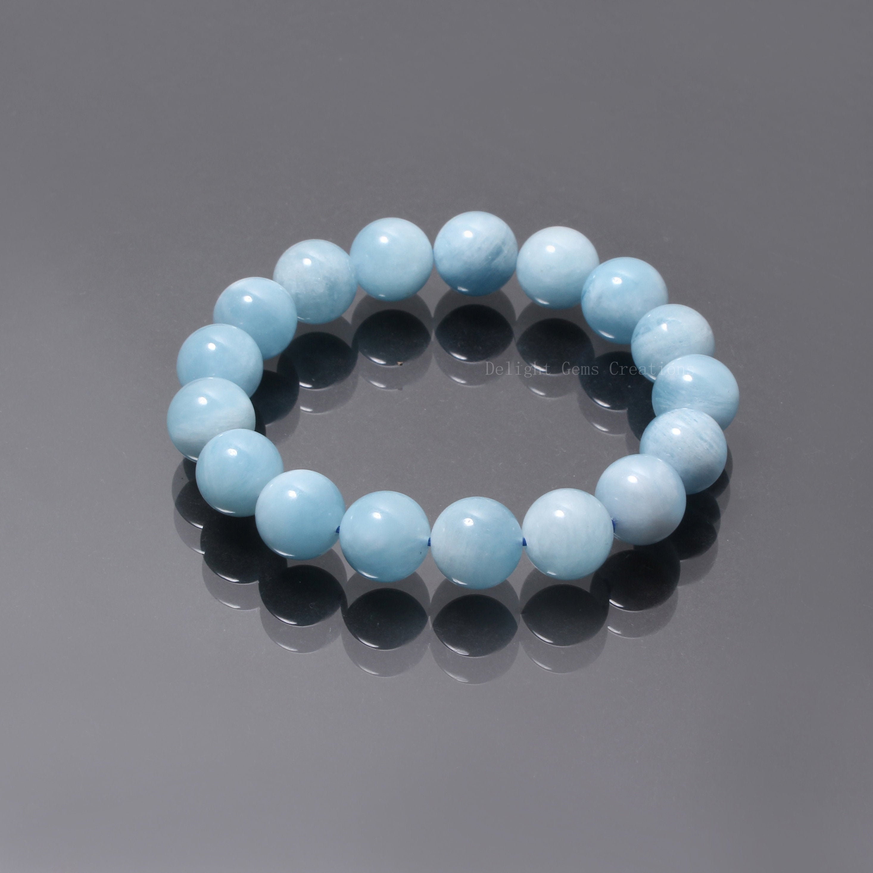 Bracciale In Pietra Di Sole Nera, Elastico, Sfere 10mm - Foto 8