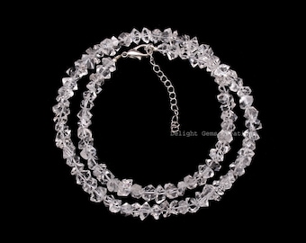 ハーキマーダイヤモンド（水晶）の贅沢な仕上げで、完全に透明な品質