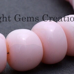Pink Peruvian Opal Necklace, 8mm Rondelle Beads, 16 Inch image 2