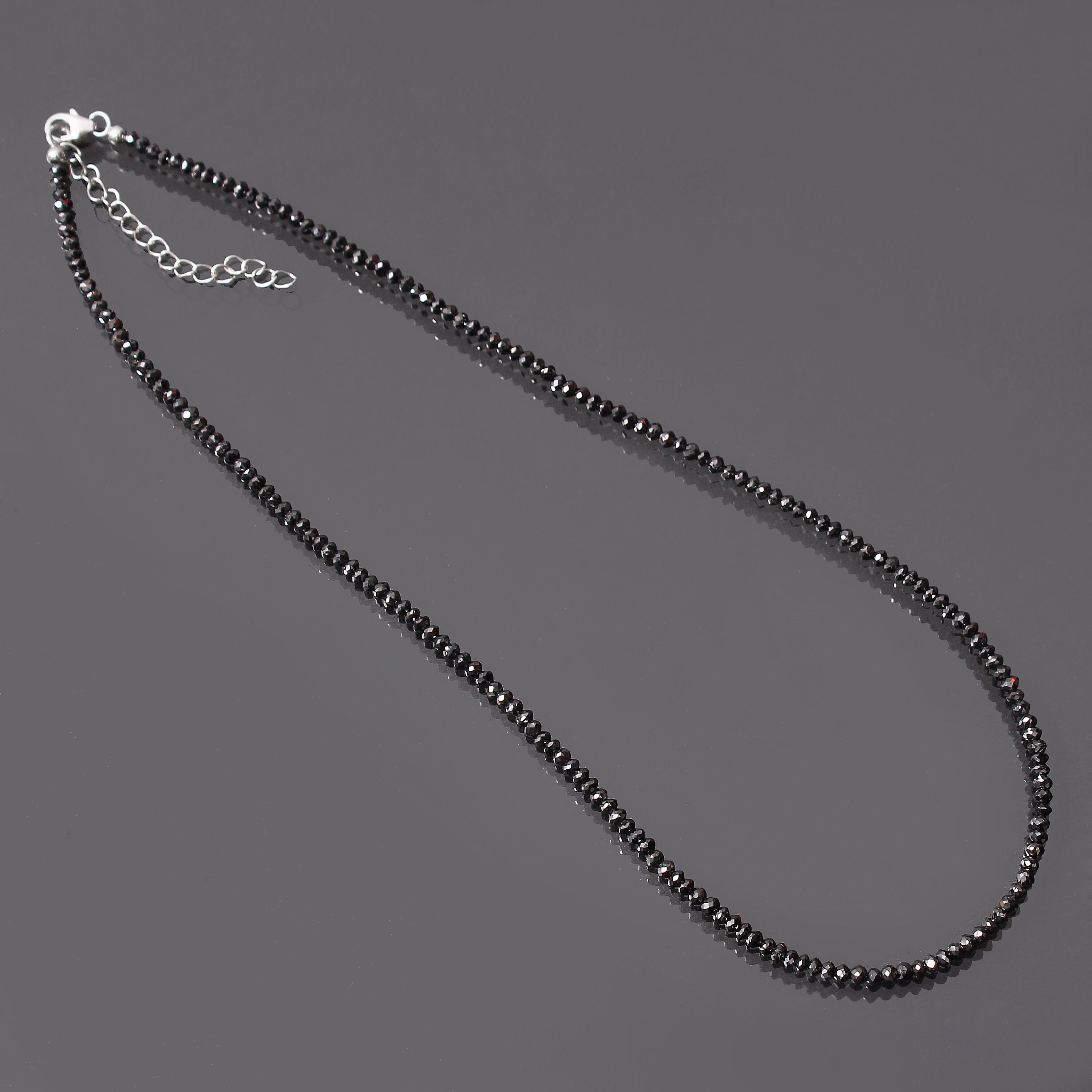 Collana In Gemme Di Opale Naturale 4 Mm Con Fibbia Argento – Perline Sfaccettate