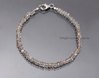 Bracelet En Topaze Impériale, Perles Rondes à Facettes De 3