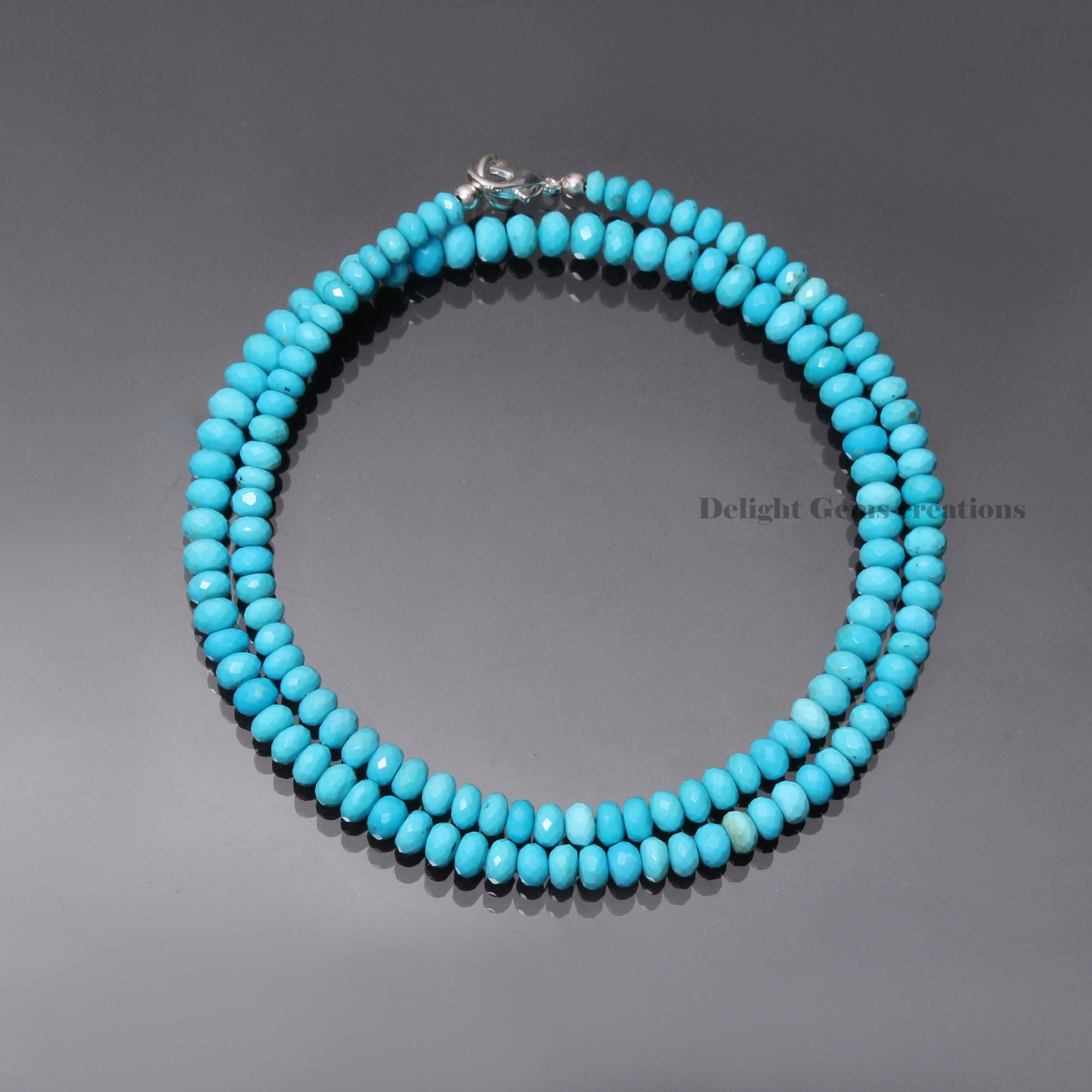 Sleeping Beauty Turquoise Necklaceロンハーマン Genuine Sleeping Beauty Turquoise Bead Necklace, 4mm-5.5mm