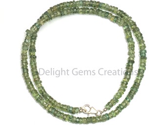 Collana di perline di apatite verde, perline di pneumatici da 4-5 mm, 18 pollici