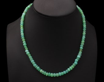 AAA Green Chrysoprase beaded necklace-4mm-6mm faceted rondelle gemstone necklace-semi precious bead necklace-dainty necklace-AAA Chrysoprase