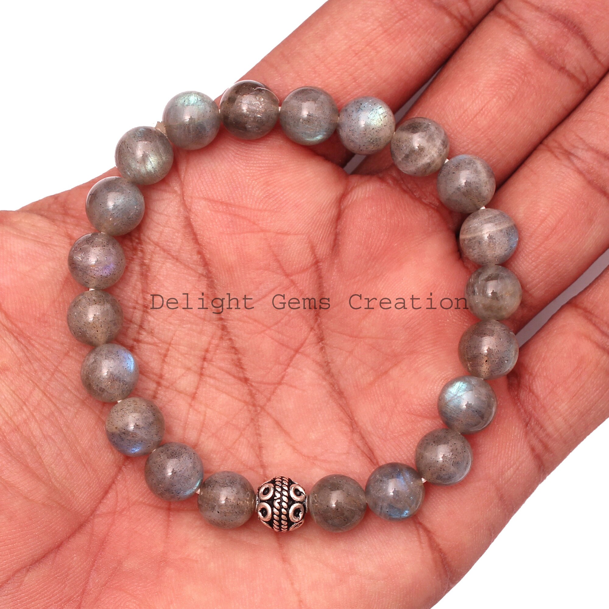 Bracciale in labradorite 6A+ (7-8 mm) | La tua pietra preziosa