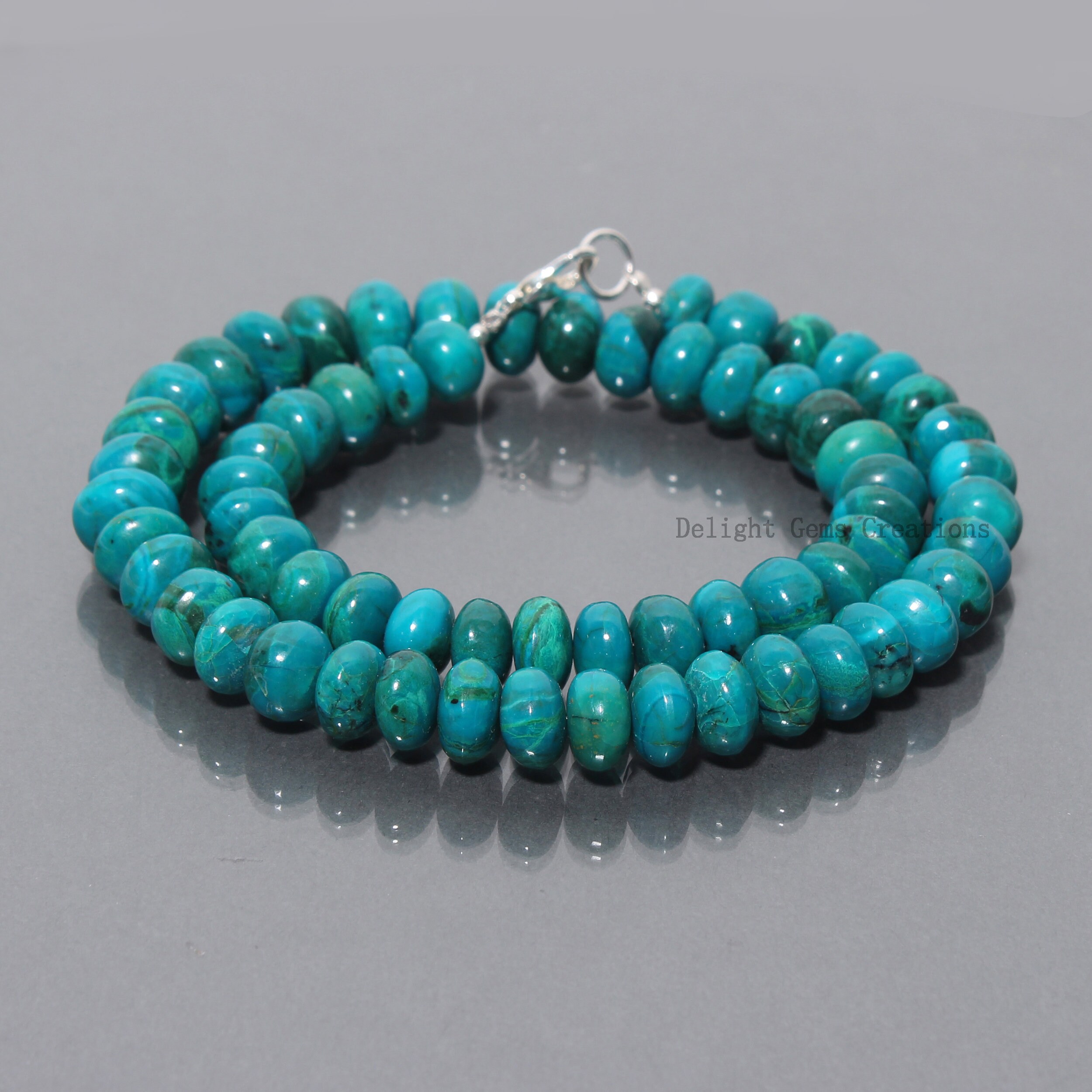 Perfect Gift For HerWomen 925 Sterling Silver Chrysocolla Necklace Natural Chrysocolla Quality Coffin Shape Gemstone Necklace