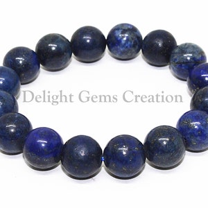 Lapis Lazuli Bracelet, Stretch Bracelet, Natural Blue Lapis Lazuli Stretch Bracelet, Gemstone, 12mm Lapis Round Bracelet, Mens&#39; Bracelet