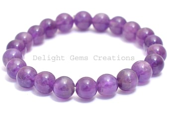 Philip Jones Bracciale Elasticizzato Con Mini Perline Di Ametista Vera, Viola, Lunghezza 17,8 Cm, Regalo In Sacchetto - 4