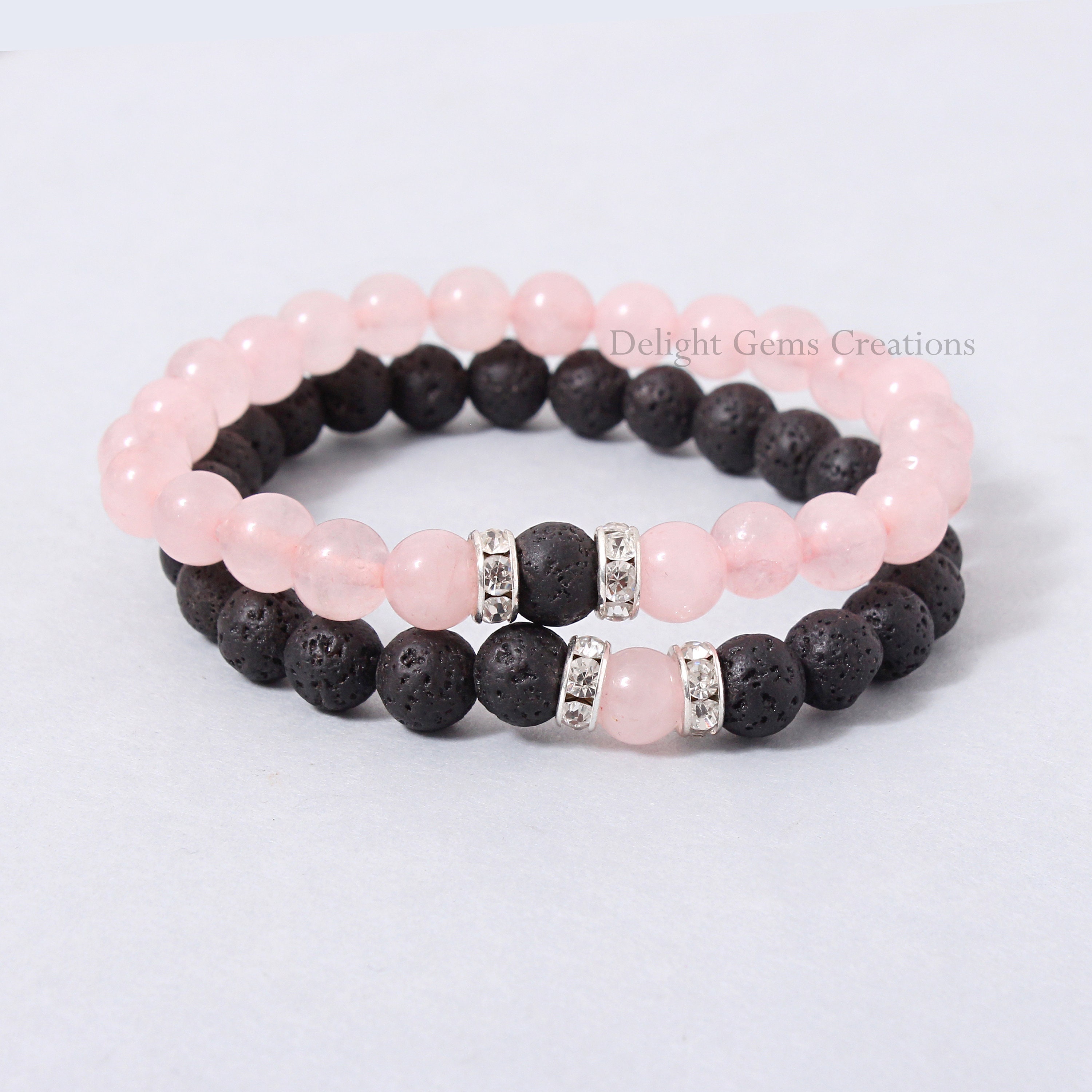 Bracciale Con Feromoni In Quarzo Rosa Naturale, Perline 8mm, Elastico, Unisex, Portafortuna Per Attrazione E Benessere, 17,8 Cm